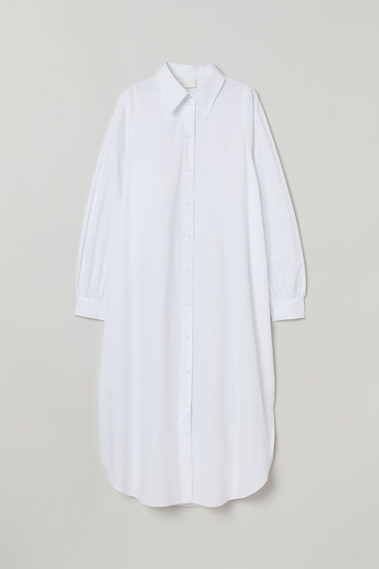 H & M - Cotton shirt dress - White | H&M (UK, MY, IN, SG, PH, TW, HK)