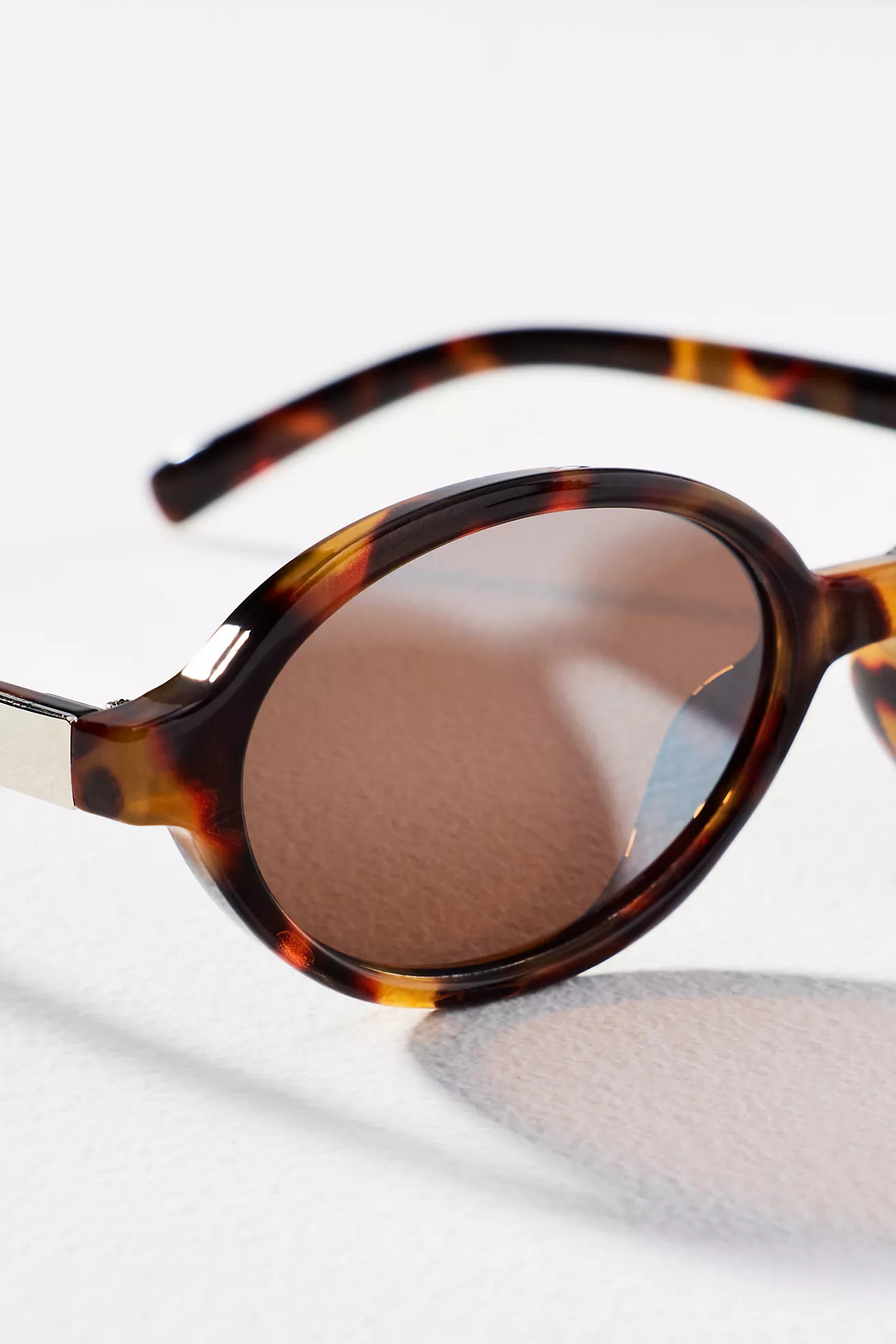 I-SEA Mirrored Translucent Lens Oval Sunglasses | Anthropologie (US)