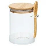 15Oz/450ML Clear Glass Storage Canister with Wooden Spoon, Airtight Bamboo Lid Sealed Glass Kitch... | Walmart (US)