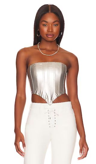 Nola Corset Top in Silver | Revolve Clothing (Global)