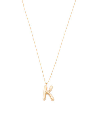 14K Gold Puffy Initial Necklace For Women | TJ Maxx