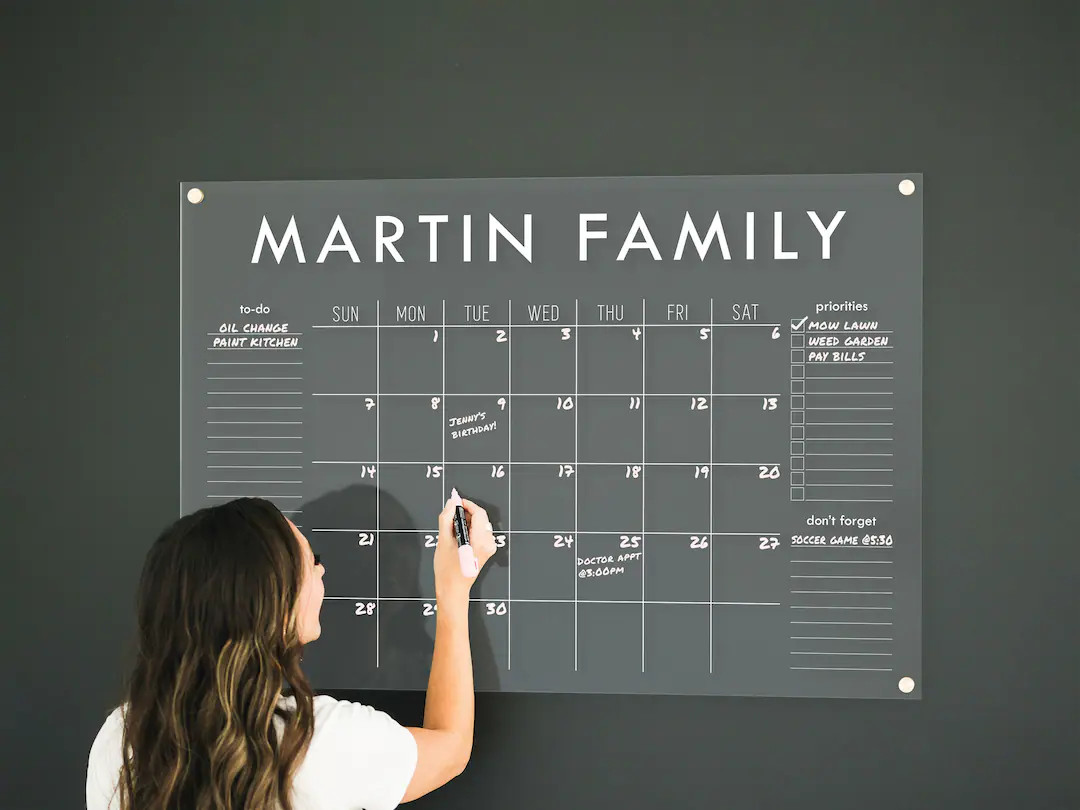 Customized Dry Erase Acrylic Calendar for Wall Personalized - Etsy | Etsy (US)