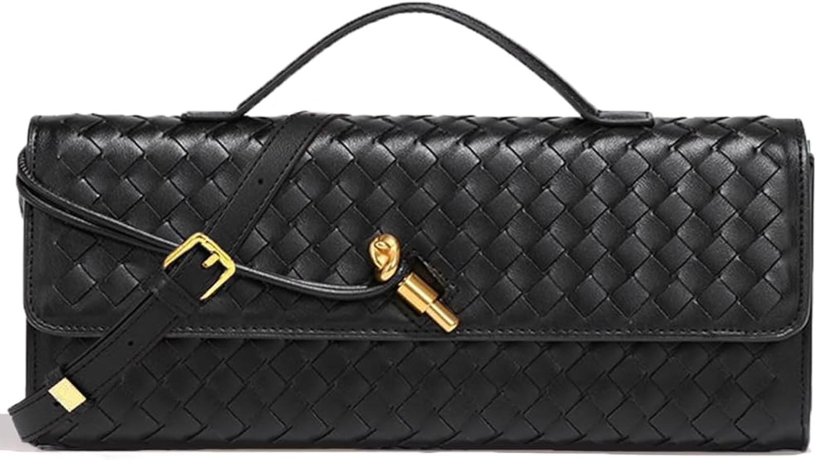 Woven Evening Purses for Women Casual Leather Handbags Fashion Cute Crossbody Bags Clutch Purses | Amazon (US)