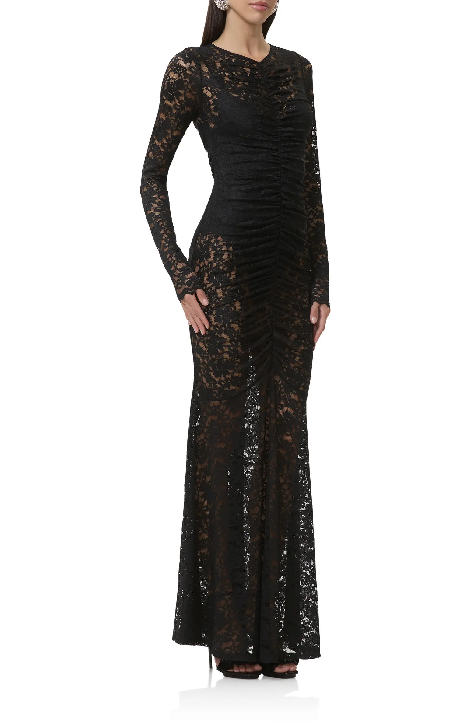 Jenima Long Sleeve Lace Mermaid Gown | Nordstrom