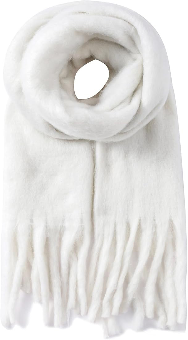 AUSEKALY Women's Scarf Big Colorful Thick Blanket Wrap Winter Oversized Warm Chunky Scarves Solid | Amazon (US)