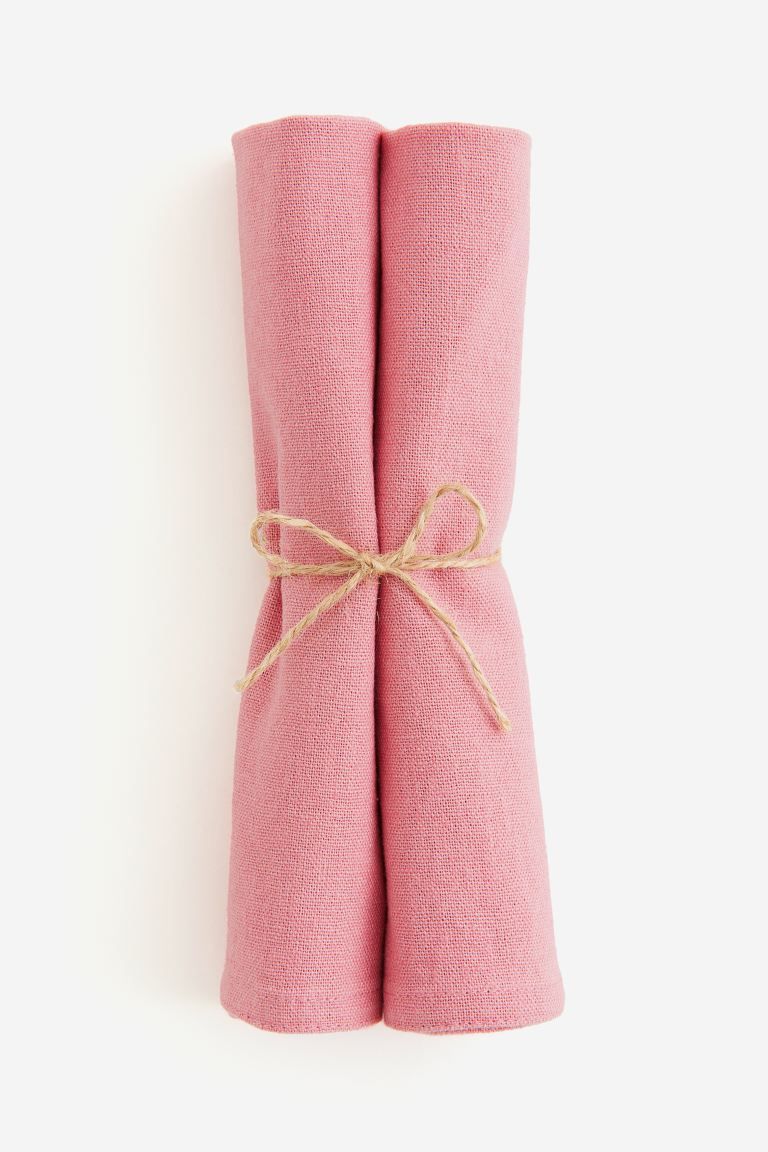 2-pack Linen-blend Napkins - Pink - Home All | H&M US | H&M (US + CA)
