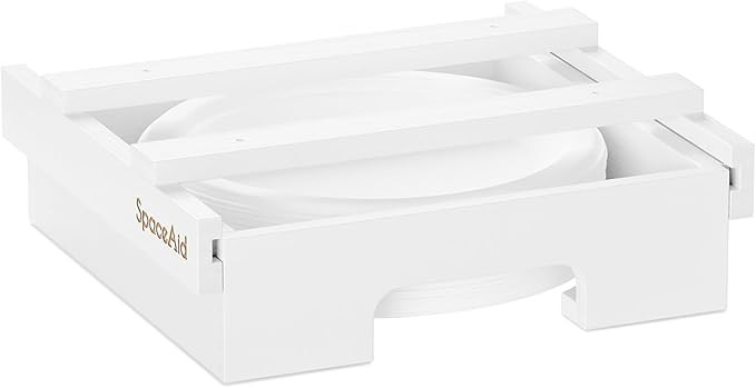 SpaceAid 9-inch Paper Plate Dispenser, Under Cabinet Bamboo Plates Holder, Kitchen Counter Vertic... | Amazon (US)