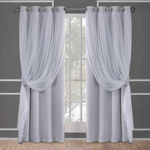 Exclusive Home Curtains Catarina Layered Solid Blackout and Sheer Window Curtain Panel Pair with ... | Amazon (US)
