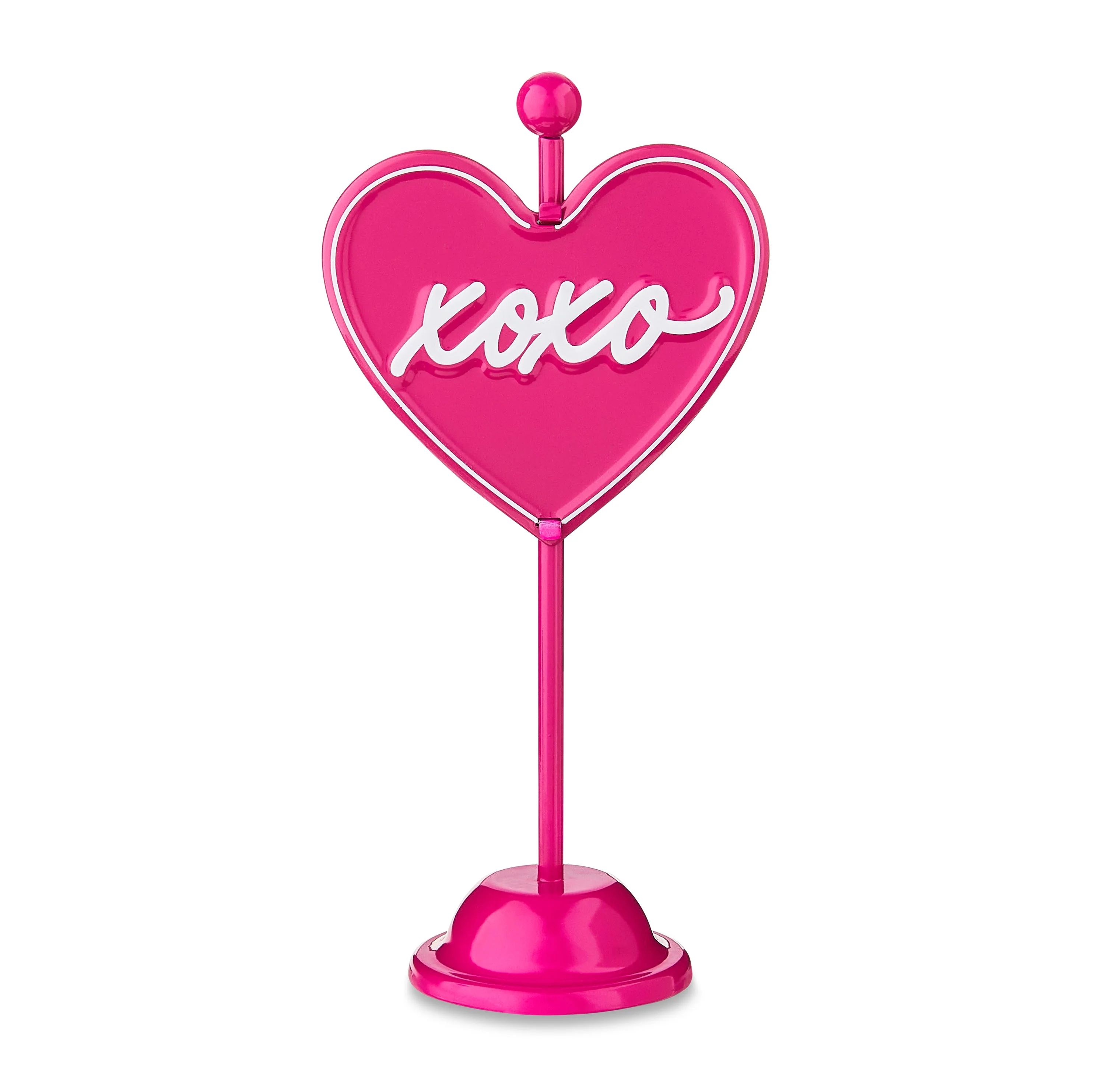 Valentine's Day Pink XOXO Heart Tabletop Sign, 7", by Way To Celebrate | Walmart (US)