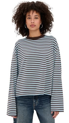 Lioness Women's Bloom Long Sleeve Tee, Chocolate Sea Stripe, XXXXS | Amazon (US)