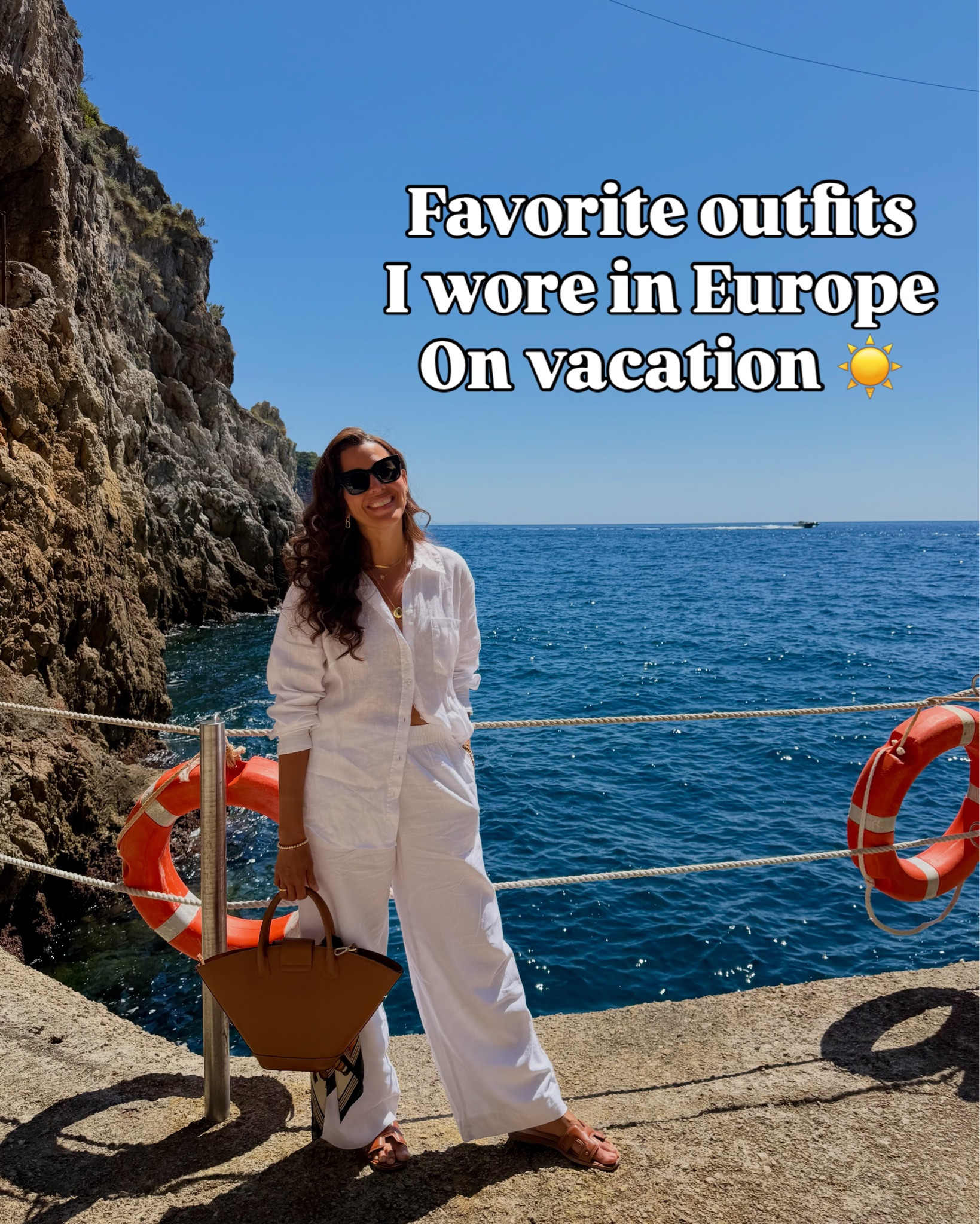 Favorite outfits I wore on Vacation in Europe last Summer✨ All sizing here⬇️ size S in all dresses.
Size M or L in button downs.
Pants in size 6 for a baggier fit.
Swimsuits in size S.
Sweaters in size S,
Tops in size s.
Black set in size S. 
Scarf scones in a pack of 2.
Vacation, vacation, outfits, outfits for vacation in Italy, Tuscany in the spring, spring vacation, summer vacation, summer in Europe, special outfits, swimsuits, high, waisted, swimsuits, one piece swimsuit, Shapeware swimsuit, summer in Europe 

travel essentials, summer outfit, summer fashion, beach outfit, vacation outfit, date night outfit, travel outfit, swimwear, bikini, pool outfit, outfit, mom outfit,
#summerstyles #styletips #summerineurope #summerchic 
Vacation outfit, casual outfit, linen pants, button down shirt, comfy sandals, styletips, How to tuck your shirt
Commissionable links

#LTKSaleAlert #LTKSeasonal #LTKTravel