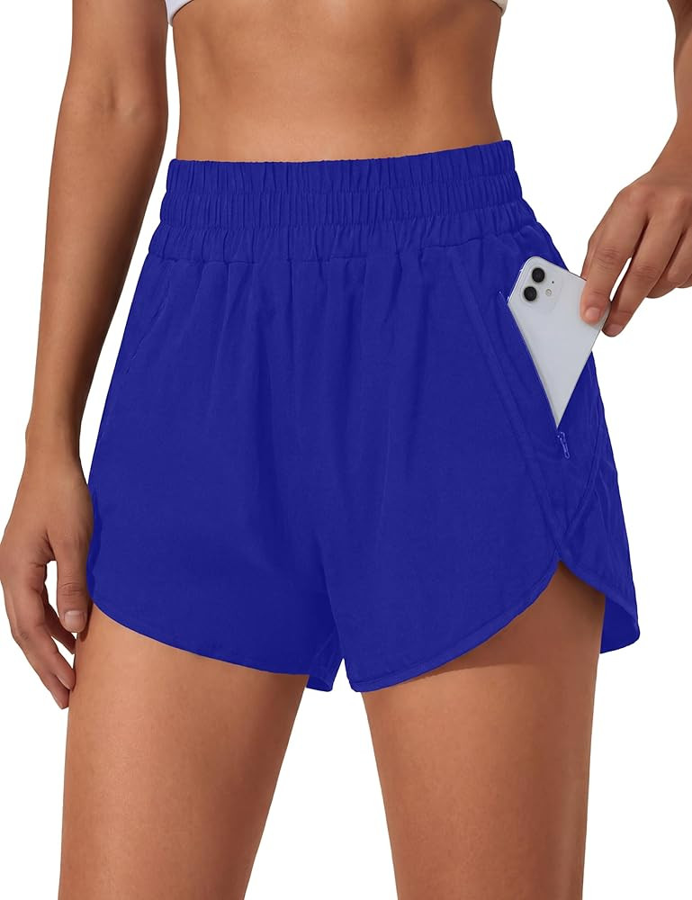 BMJL Women's Running Shorts Elastic High Waisted with Pockets, 2.5" Sporty Workout Quick Dry Athl... | Amazon (US)
