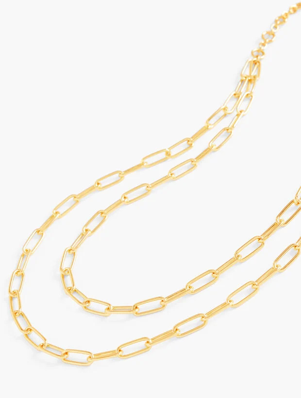 Layered Paperclip Link Necklace | Talbots