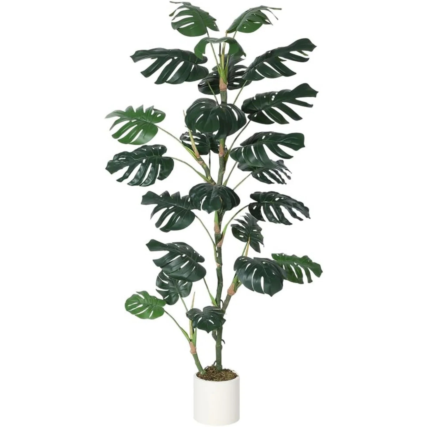 Garvee 6FT Artificial Monstera Deliciosa Plant Large Fake Cheese Plant with Realistic Leaves and Sturdy Ceramic Pot Indoor Tropical Decor for Living | Lowe's