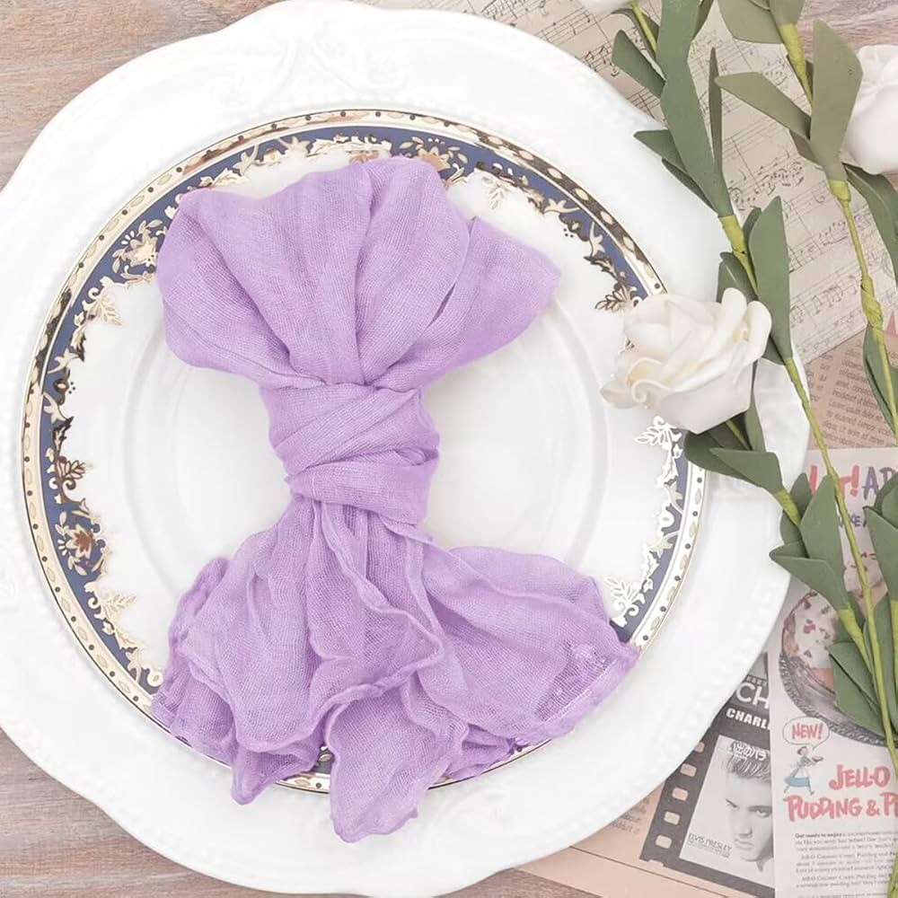 MLMC Lilac Cheese Cloth Napkins Thanksgiving Dinner Napkins Set of 10 Gauze Cheesecloth Napkins 2... | Amazon (US)