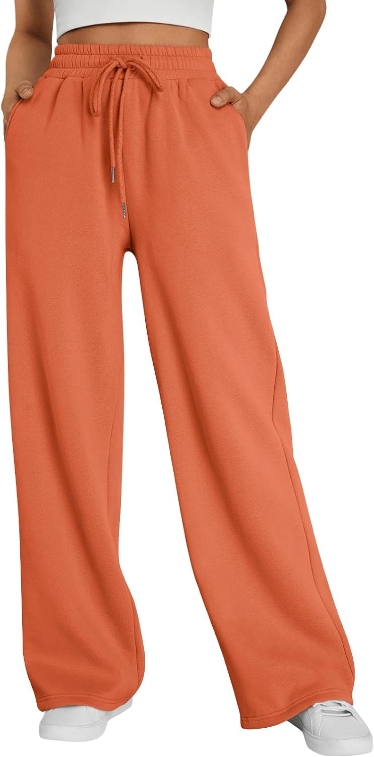 Trendy Queen Womens Wide Leg Fleece Lined Sweatpants | Amazon (US)