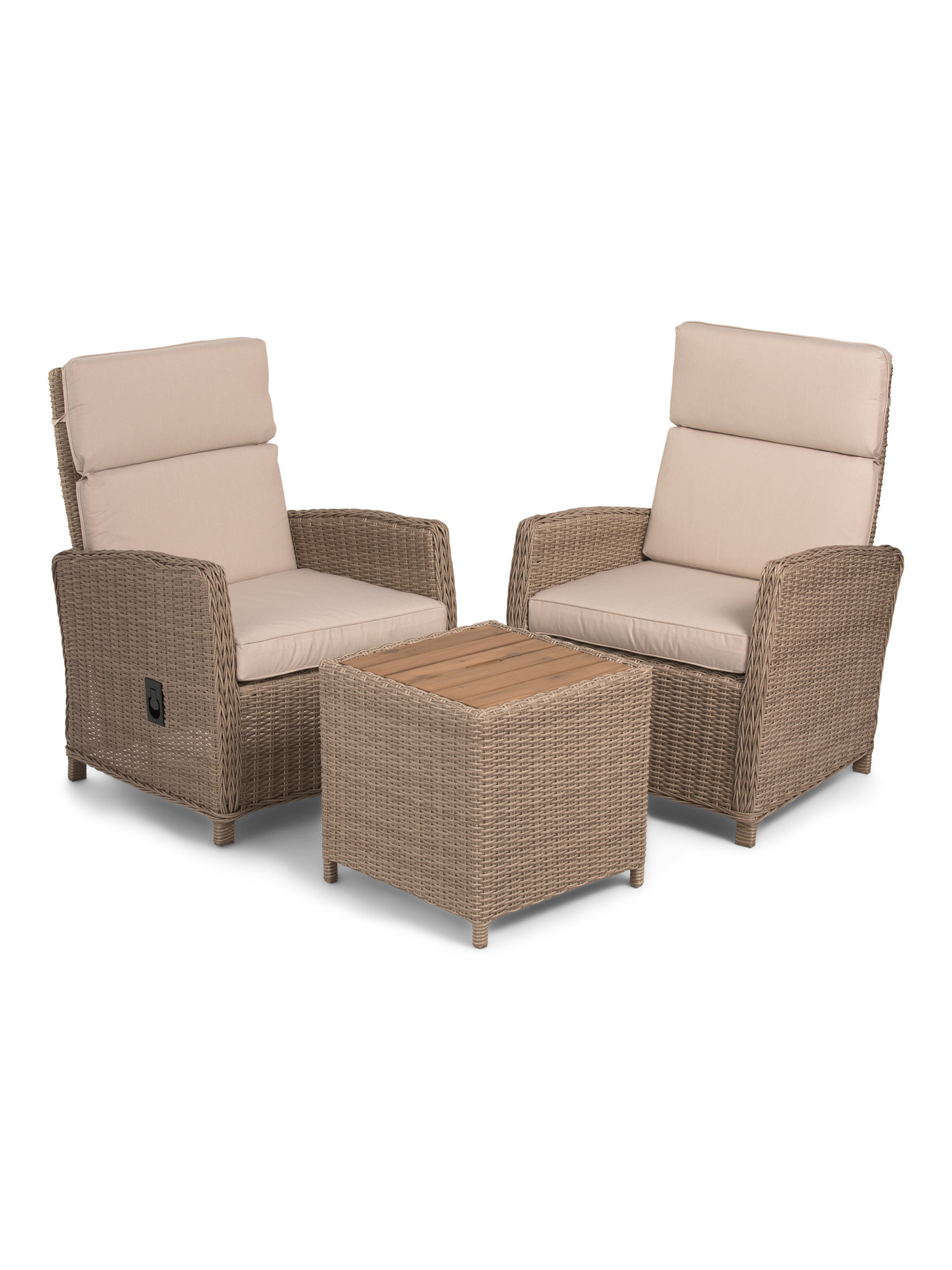 3pc Outdoor Reclining Chairs And Table Set | TJ Maxx