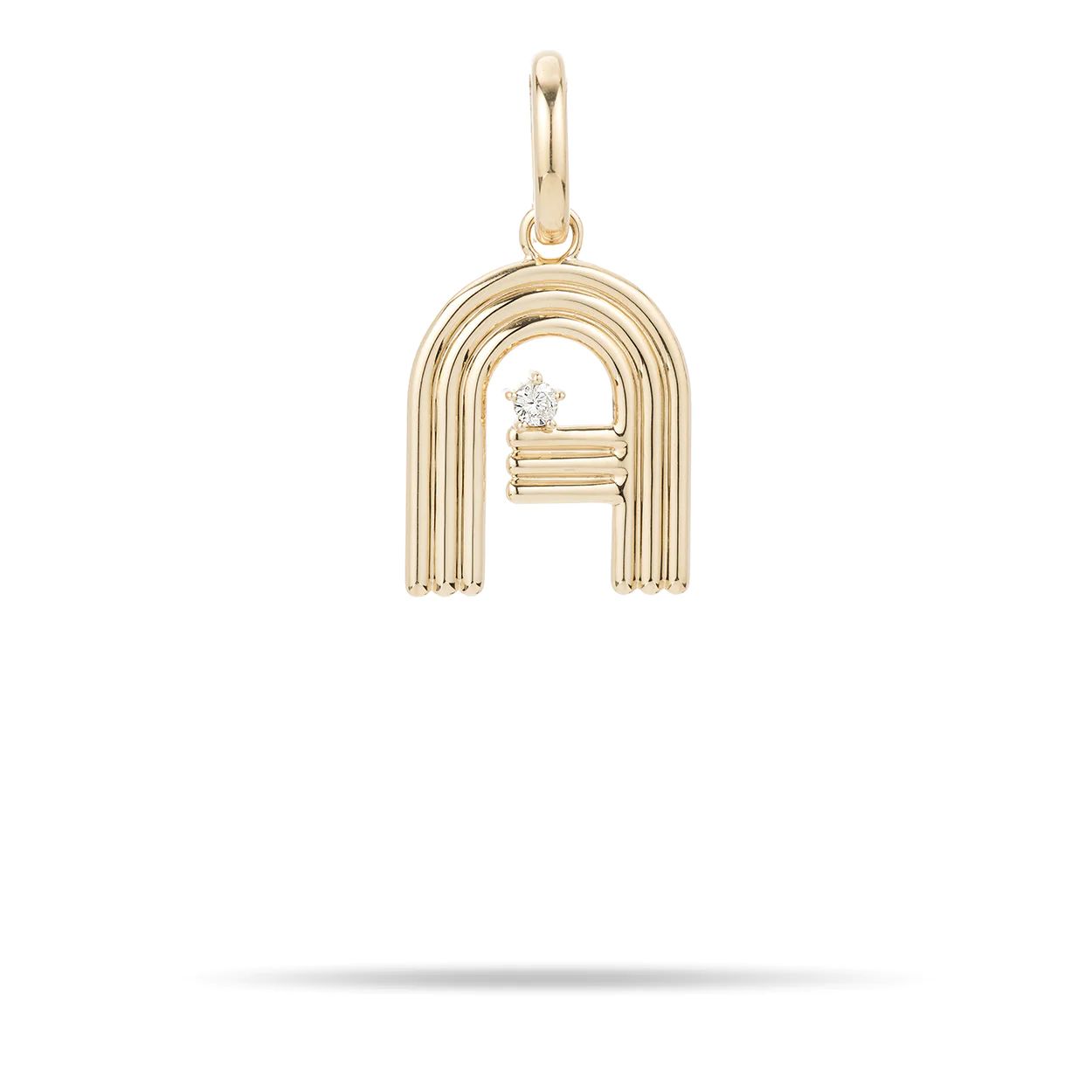 Groovy Diamond Initial Hinged Charm | Adina Reyter