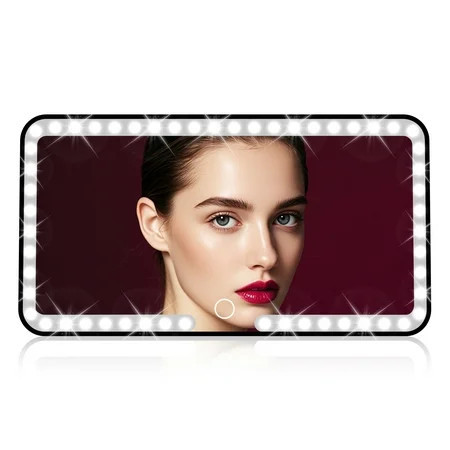 Pecham Car Visor Makeup Mirror Rechargeable Makeup Mirror with 3 Light Modes Touch Screen Dimmable for Truck SUV | Walmart (US)