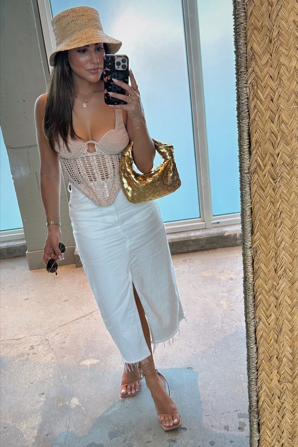 Sunday brunch OOTD. 
Wearing corset size XS. (It’s very stretchy). My exact skirt is sold out in white, but tagging other colors & similar styles below. Linking my *exact* bag, too!  ✨

#LTKSale #LTKitbag #LTKSeasonal