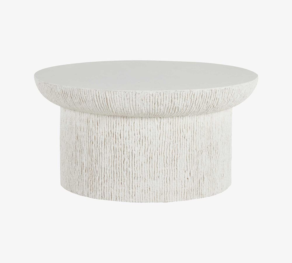 Barnes Cast Stone Round Coffee Table, Natural | Pottery Barn (US)