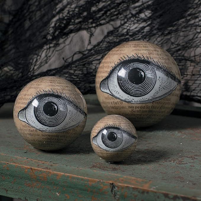 Fun Express Eyeballs Orbs 9 Orbs, 3 Different Sizes, Halloween Decorations, Mantle, Fireplace, Ta... | Amazon (US)