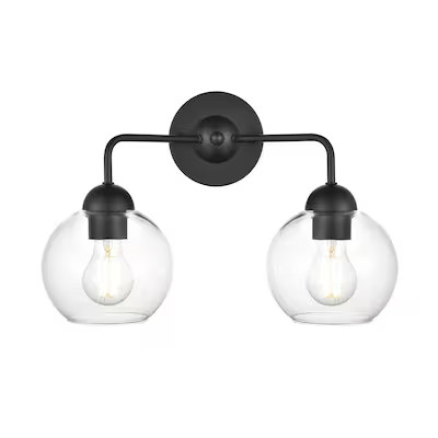 Origin 21 Soren 15.75-in 2-Light Matte Black Transitional Vanity Light | Lowe's
