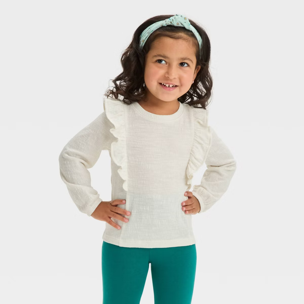 Toddler Girls' Pucker Knit Long Sleeve T-Shirt - Cat & Jack™ | Target