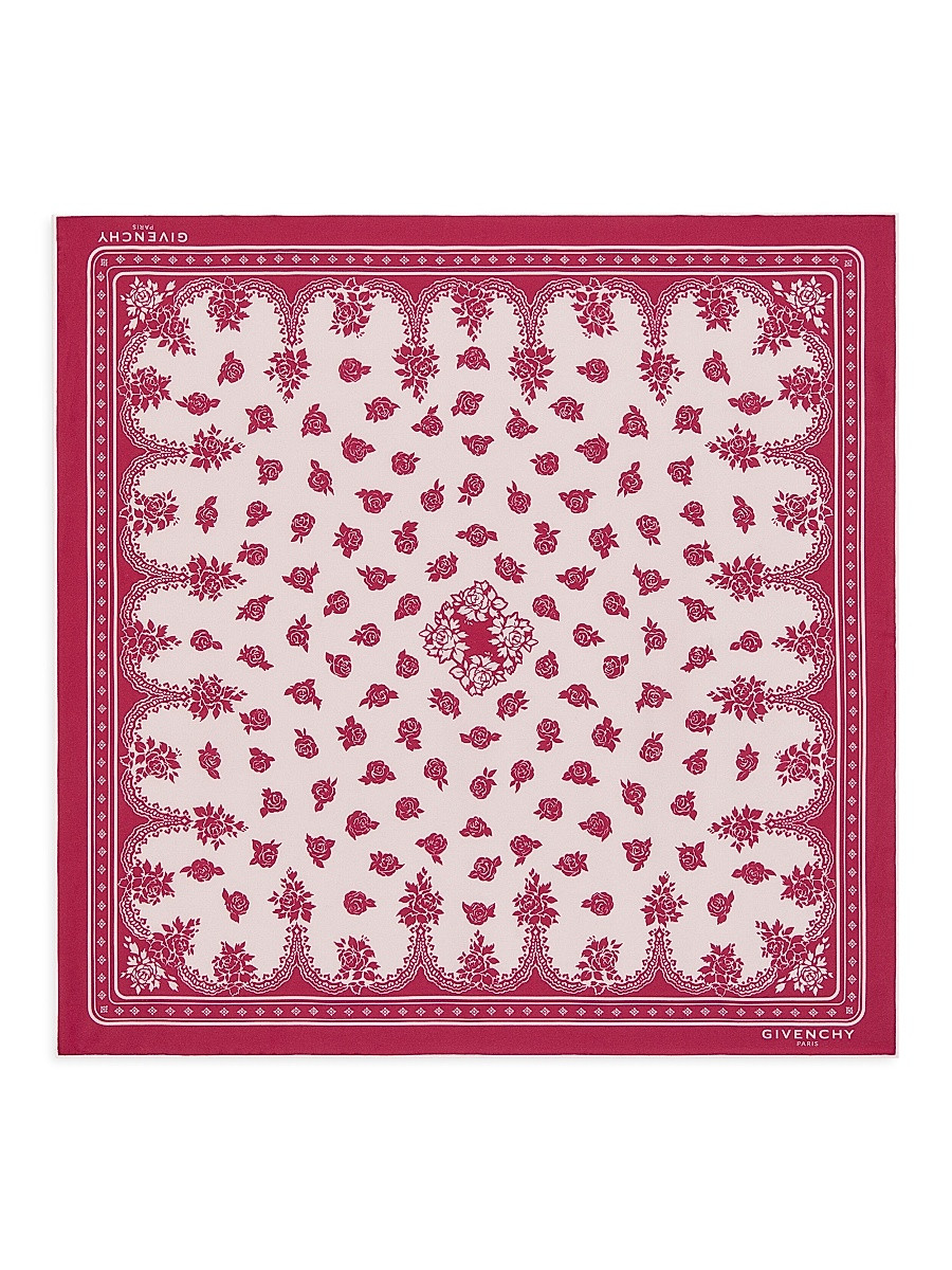 Women's Bandana in Cotton and Silk - Lipstick Pink | Saks Fifth Avenue