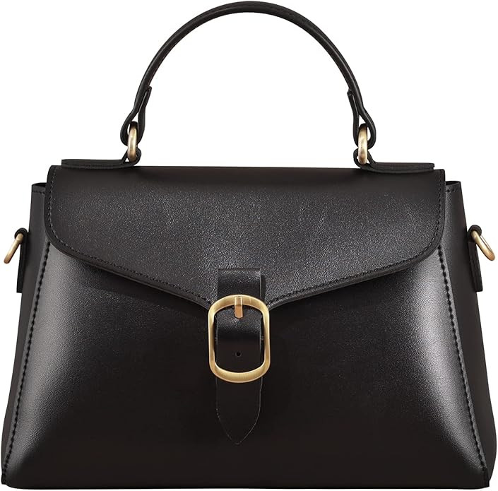 Vintage Vegan Leather Flap Top Handle Bag For Women Retro Satchel Casual Purse Simple Shoulder Cl... | Amazon (US)