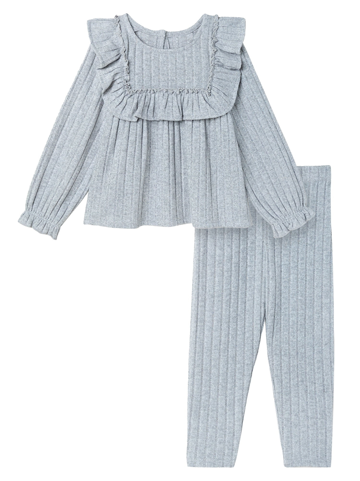 Modern Moments by Gerber Toddler Girl Ruffle Top and Pant Set, Sizes 12M-5T | Walmart (US)
