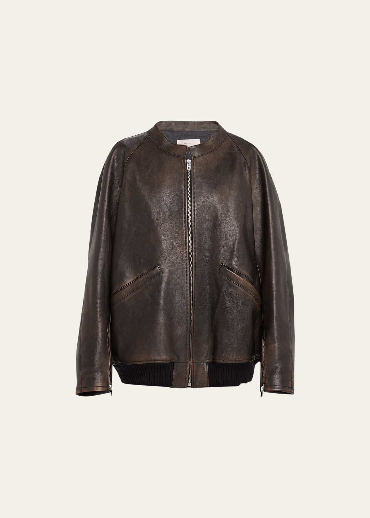 THE ROW Kengia Leather Bomber Jacket | Bergdorf Goodman