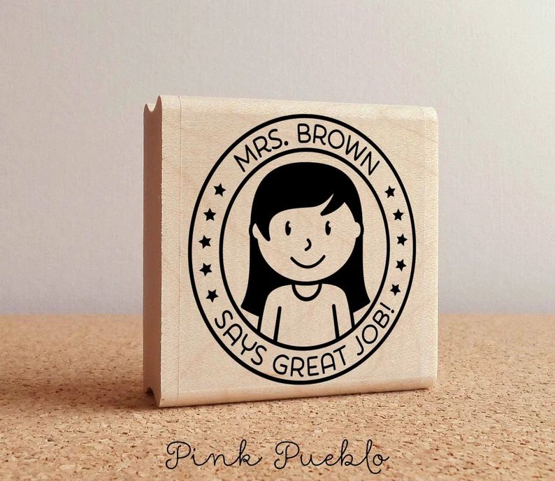 Personalized Female Teacher Rubber Stamp Custom Teacher - Etsy | Etsy (US)