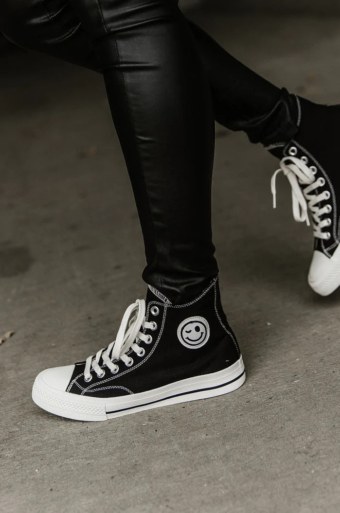 Hattie High Top Sneakers - Black | Mindy Mae's Market