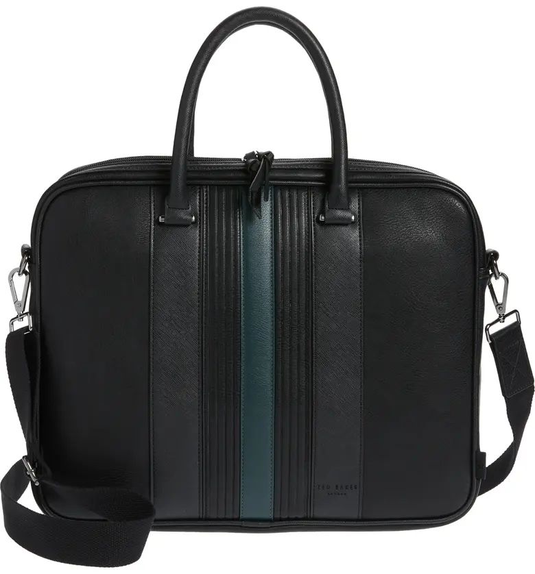 Nevver Stripe Faux Leather Document Bag | Nordstrom