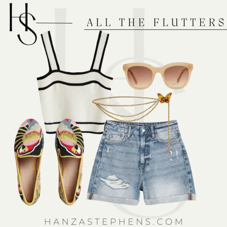 The Belt: How FUN is this butterfly belt? Such a simple little detailed touch that will amp up any outfit.

The Shoes: I love a good statement shoe. If you're one of those people who wears mostly black or white year round, these bright shoes are just what you need to add some color to your closet.

Shorts and top are both under $50

#LTKshoecrush #LTKSeasonal #LTKunder50