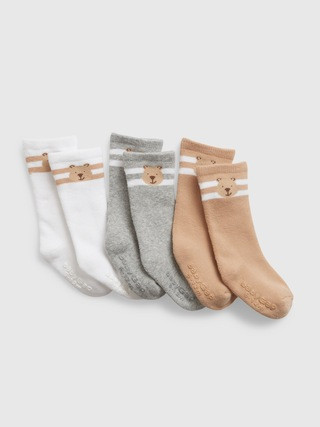 Baby Organic Cotton Brannan Bear Crew Socks (3-Pack) | Gap (US)