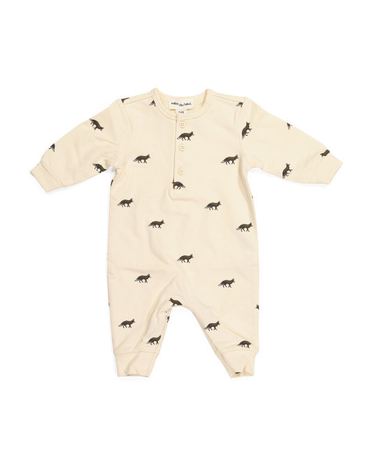 Infant Boys Fox Print Terry Playsuit | TJ Maxx