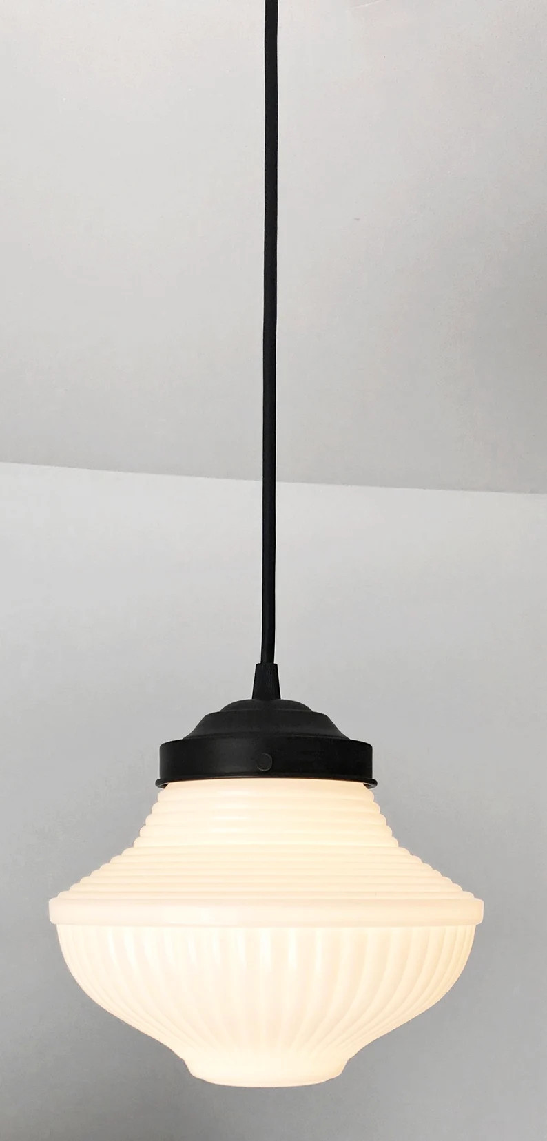 Milk Glass Traditional PENDANT Light - Ceiling Lighting Hanging Lamp Farmhouse Repurposed Country... | Etsy (US)