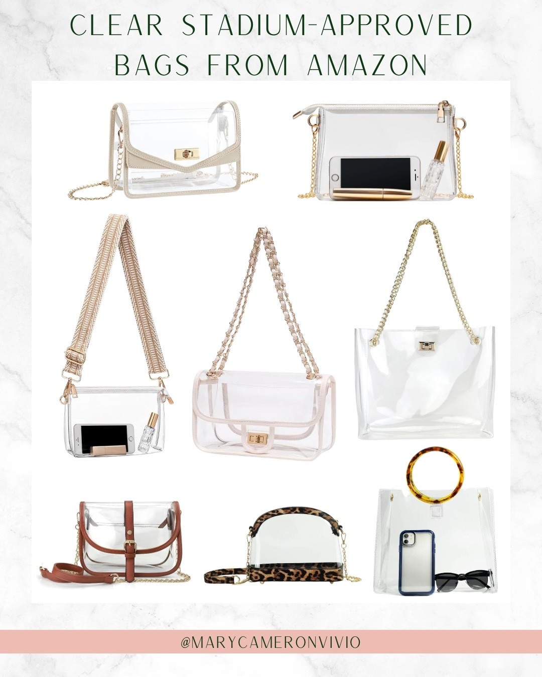 Stadium-Approved Clear Bags for Football season 🏈

We aren’t sacrificing style when we attend games! These clear bags are functional, fashionable, and affordable

Affordable fashion, football season, what to wear to a football game, Amazon fashion, found it on Amazon, clear bag, sports outfit, sports fashion

#LTKU #LTKSeasonal #LTKootd