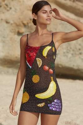Leslie Amon Tutti Frutti Beaded Mini Dress | Anthropologie (US)