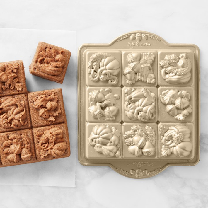 Nordic Ware Nonstick Cast Aluminum Fall Squares Pan | Williams-Sonoma