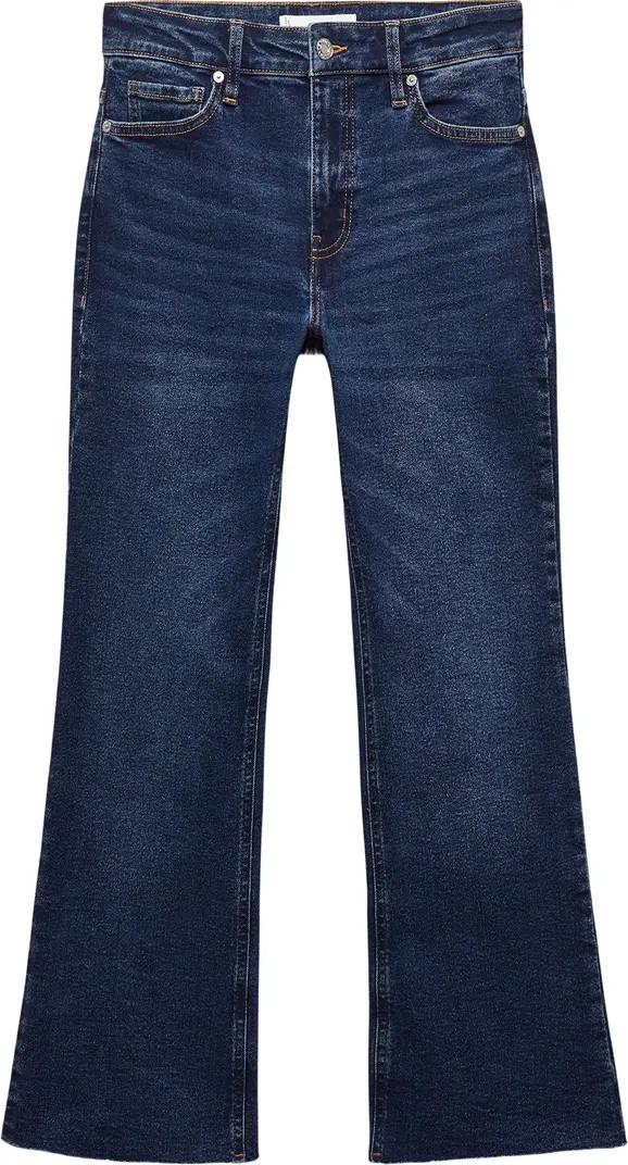 MANGO Raw Hem Crop Flare Jeans | Nordstrom | Nordstrom