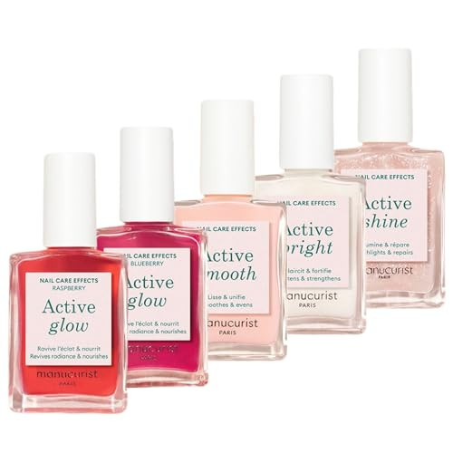 Manucurist Rainbow Active™ Full Range 5-Pack - Nail Care & Polish Set - No Lamp - 5 Treatment Nail Polish : Glow Raspberry, Glow Blueberry, Shine, Smooth, Bright - Beauty Gifts for Women | Amazon (US)