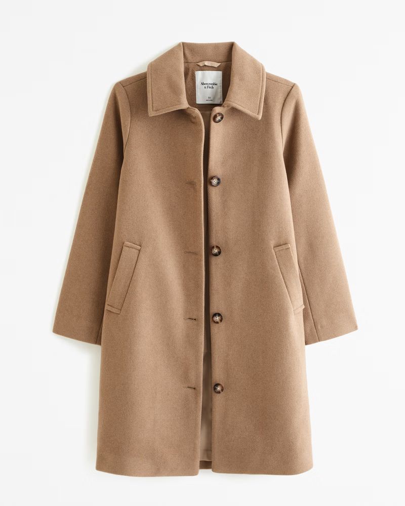 Women's Wool-Blend Mod Coat | Women's Coats & Jackets | Abercrombie.com | Abercrombie & Fitch (US)