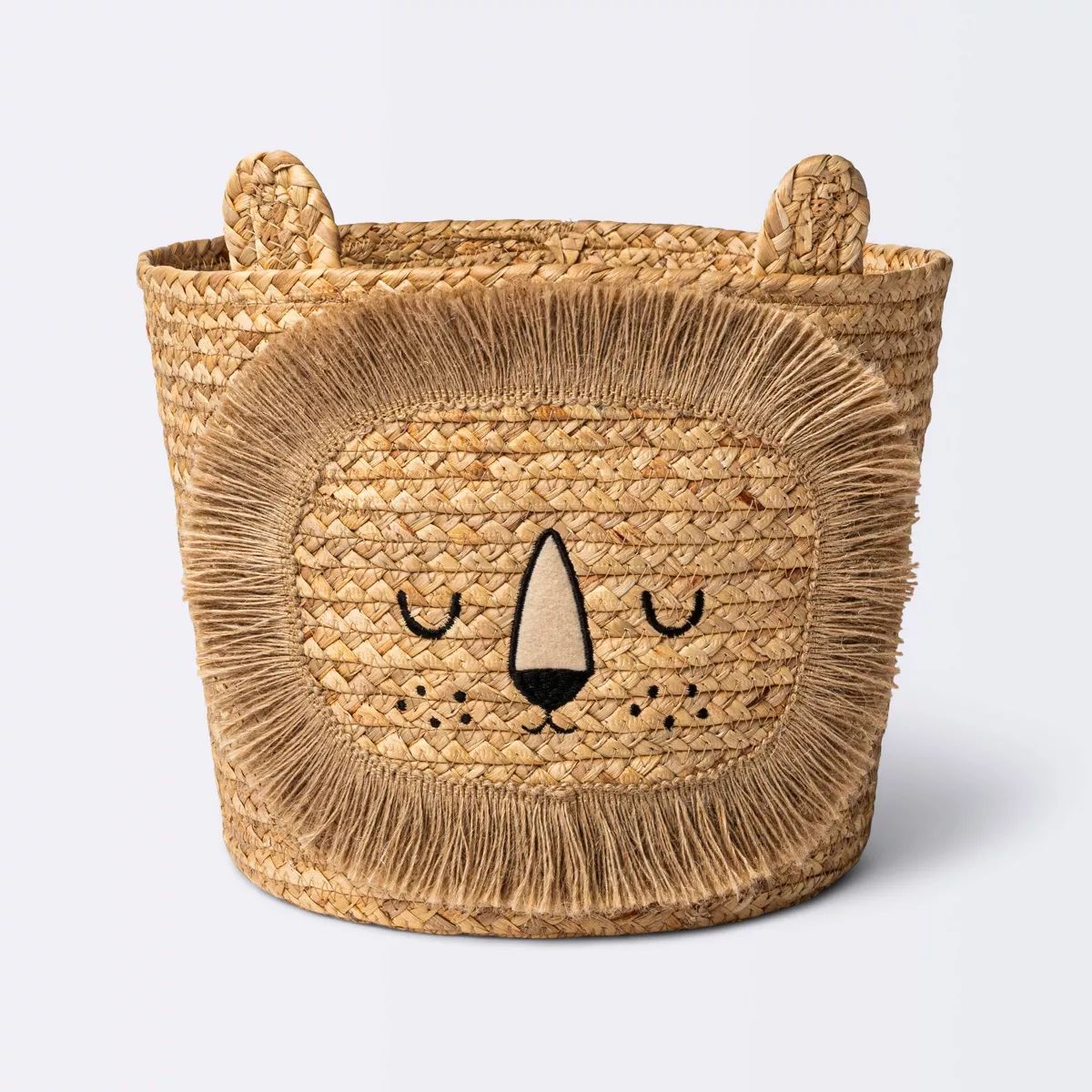 Braided Water Hyacinth Medium Round Storage Basket - Lion - Cloud Island™ | Target