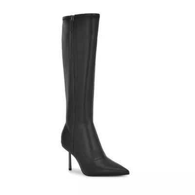 Nine West Women's Derand Pointy Toe Tall Shaft Dress Boots, Black, 9.5M | Belk