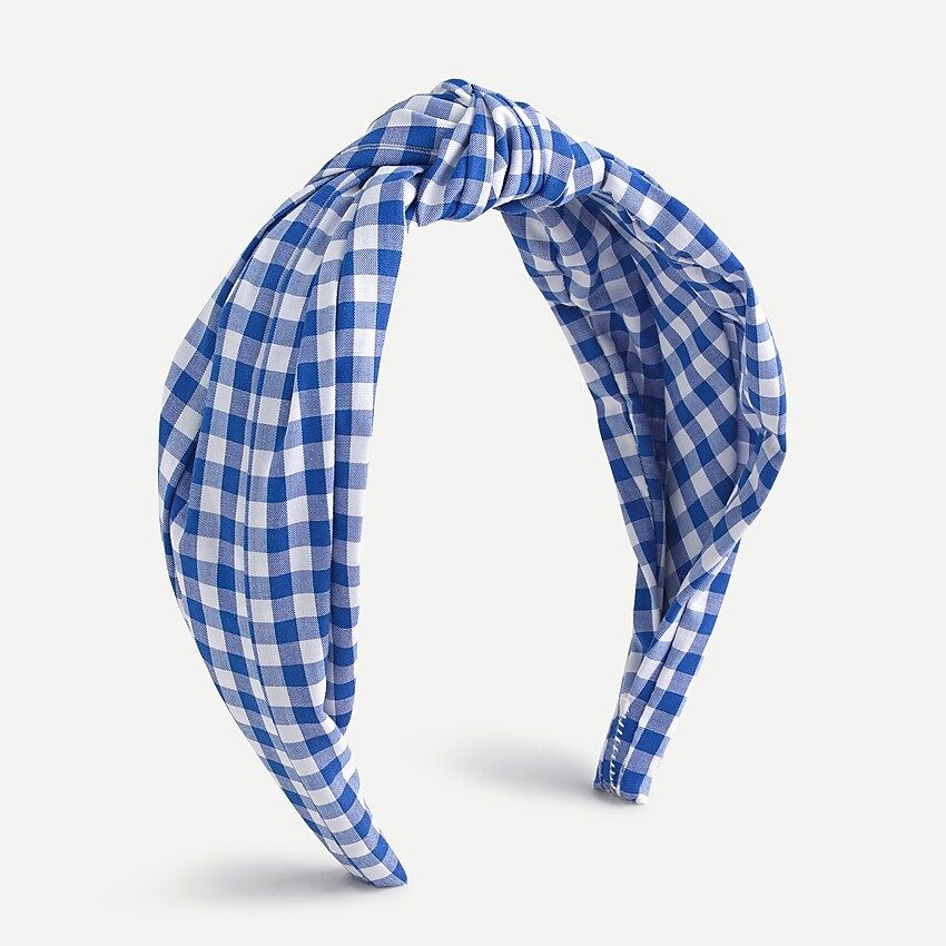 Turban knot headband in gingham | J.Crew US