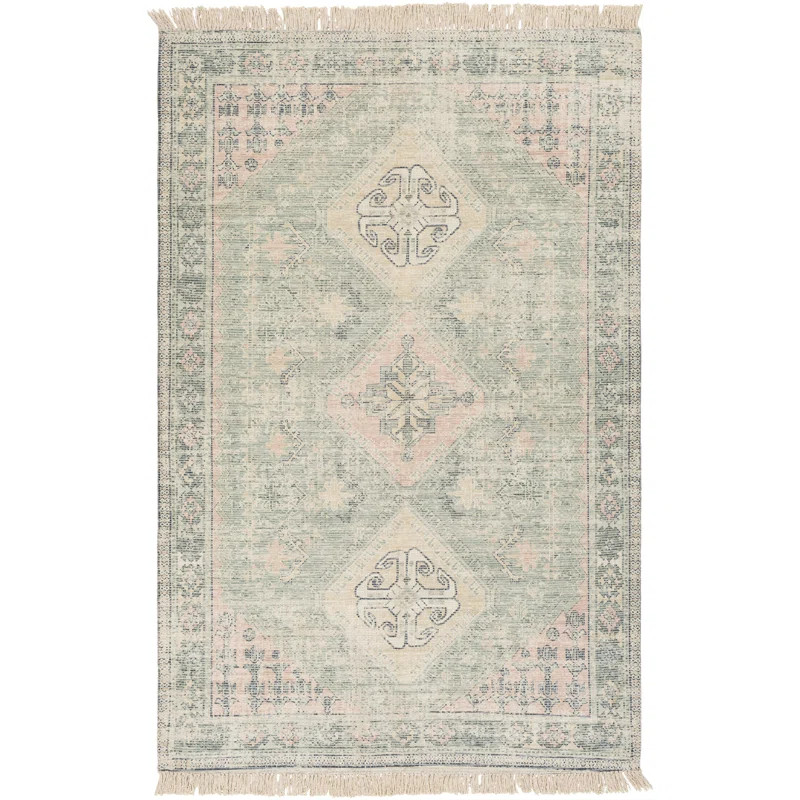 Wensley Oriental Flatweave Green/Khaki Area Rug | Wayfair North America