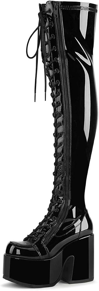 Demonia Women's Camel-300 Thigh-High Boot | Amazon (US)